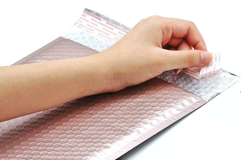 ProLine Matte Metallic Rose Gold Bubble Mailers 6x10 Inch Self Seal Padded Envelopes (50) - Image 3